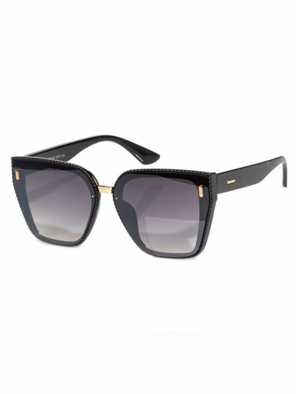 Oversized Black Square Women’s Sunglasses with Gradient Lenses